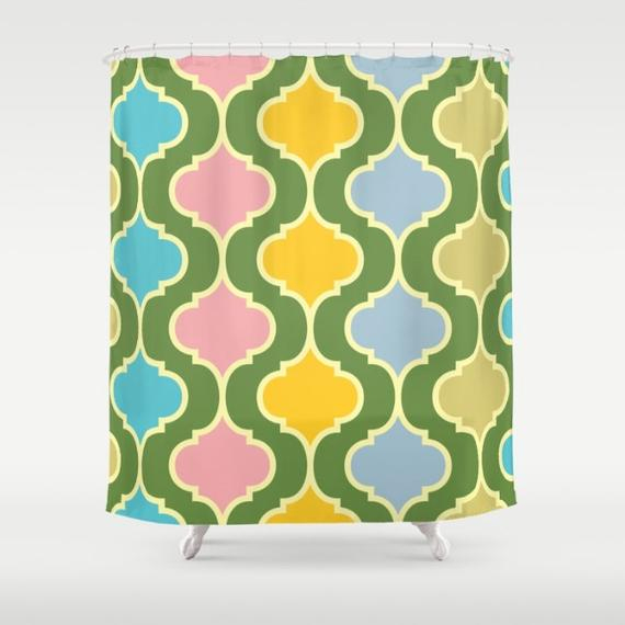 Rideau De Douche Coloré Rideaux De Salle De Bain Motif serapportantà Rideau Quadrilobe