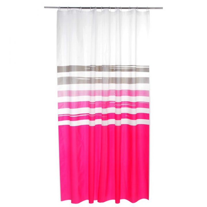 Rideau De Douche "Diabolo" 180X200Cm Rose intérieur Rideaux Framboise