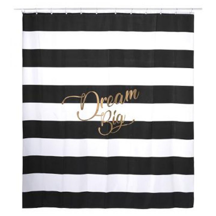 Rideau De Douche "Dream Big" 180X200Cm Blanc & Noir avec Rideau De Douche Noir Et Blanc Rideau De Douche "Dream Big" 180X200Cm Blanc & Noir avec Rideau De Douche Noir Et Blanc