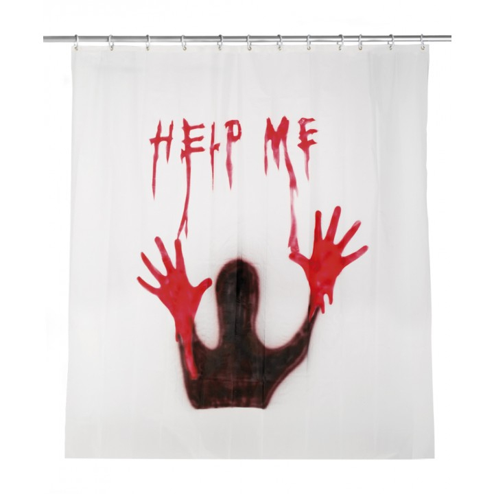 Rideau De Douche Help Me Halloween 180 X 180 Cm concernant Support Rideau De Douche