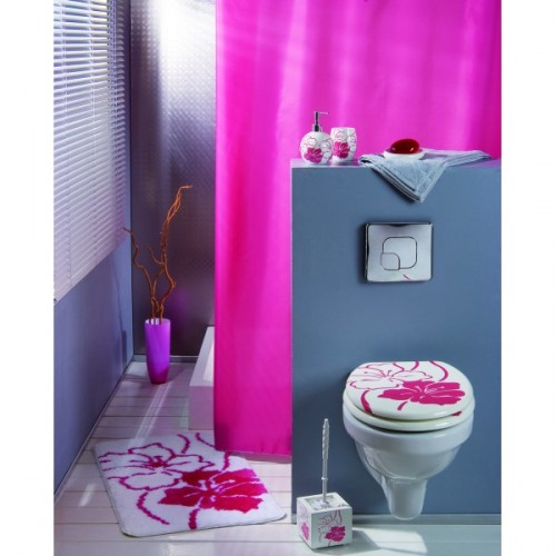 Rideau De Douche Intense Fushia / Tapis De Bain 104211 concernant Rideau Fushia