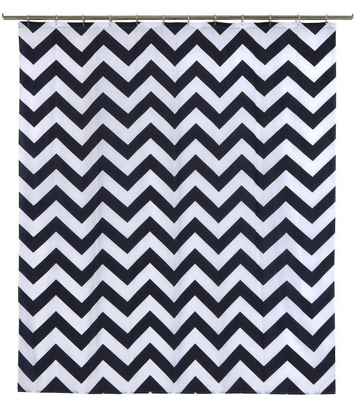 Rideau De Douche Noir Et Blanc Zig Zag Polyester 180*200Cm pour Rideau De Douche Noir Et Blanc Rideau De Douche Noir Et Blanc Zig Zag Polyester 180*200Cm pour Rideau De Douche Noir Et Blanc