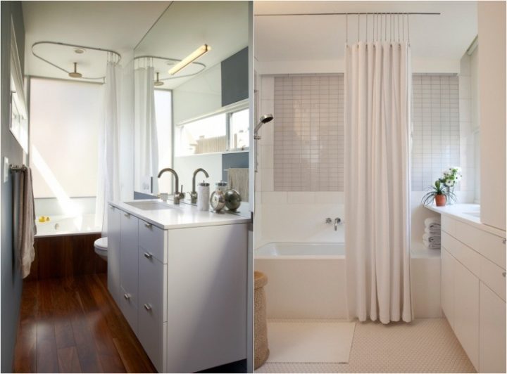 Rideau De Douche Pour Une Petite Salle De Bains- 30 Idées avec Rideau Pour Baignoire Rideau De Douche Pour Une Petite Salle De Bains- 30 Idées avec Rideau Pour Baignoire