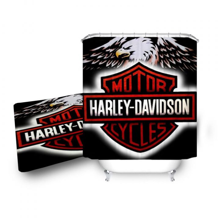 Rideau De Douche Rouge Et Noir "Harley-Davidson" | Rideau concernant Rideaux Sur Mesure Pas Cher Rideau De Douche Rouge Et Noir "Harley-Davidson" | Rideau concernant Rideaux Sur Mesure Pas Cher