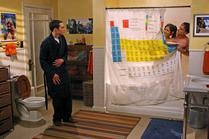 Rideau De Douche Tableau Périodique Big Bang Theory Pour tout Rideau Geek