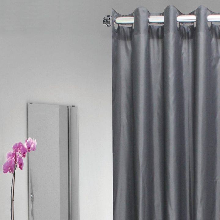 Rideau De Douche Tissu Gris – Accessoire Douche Atenas concernant Rideau De Douche Eventail