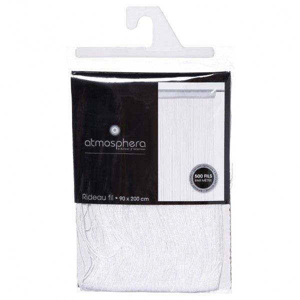 Rideau De Fil (90 X H200 Cm) Uni Blanc – Rideau / Voilage dedans Rideau Fil Blanc