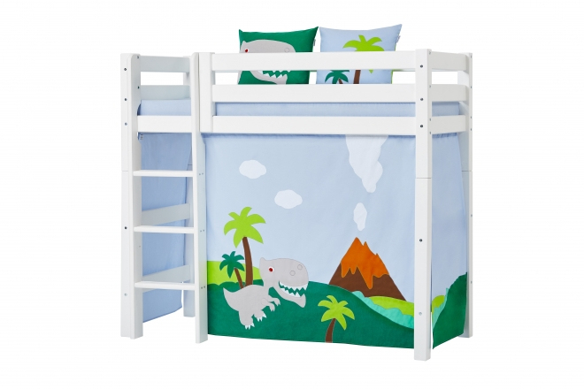 Rideau De Lit Mezzanine Mi-Hauteur Dinosaure Basic 70X160 concernant Rideau Hauteur 160