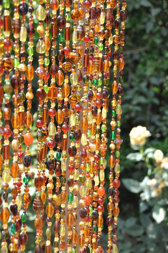 Rideau De Perles Verre Prismes-Main Perlés Rideau Porte serapportantà Rideau De Perles De Bois Provençaux