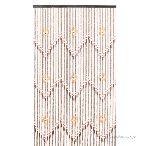 Rideau De Porte (90 X 200 Cm) Perles Migina Marron tout Rideau Hauteur 200