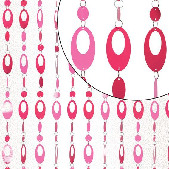 Rideau De Porte (90 X H220 Cm) Seventies Framboise dedans Rideaux Framboise