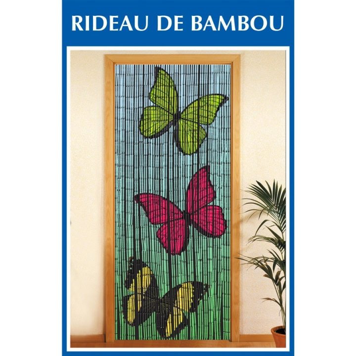 Rideau De Porte Bambou – 3 Papillons à Rideau De Porte En Bambou