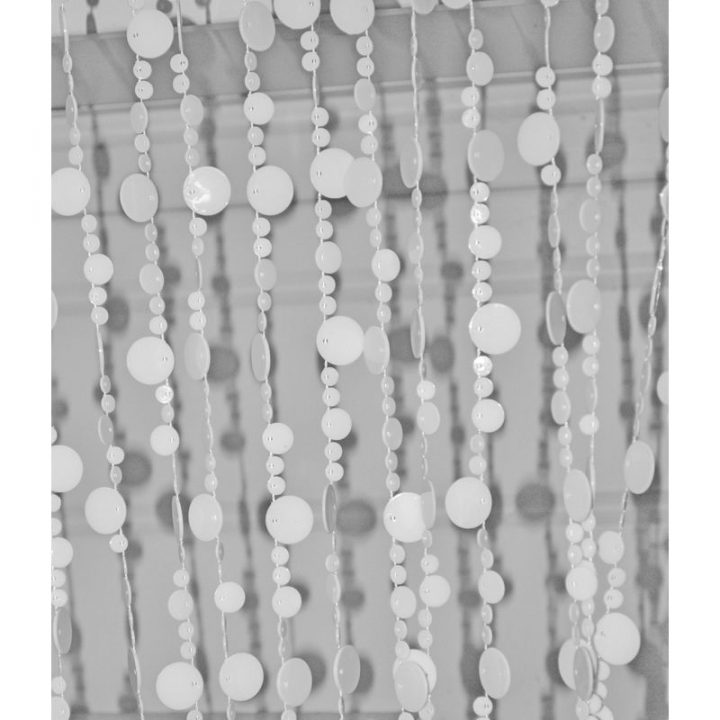 Rideau De Porte Déco Perles Plates Blanches – 2876 destiné Rideau De Porte Isolant