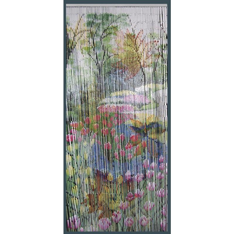 Rideau De Porte Fleurs En Bambou - Nri1810 | Aubry-Gaspard pour Rideau De Porte Bambou