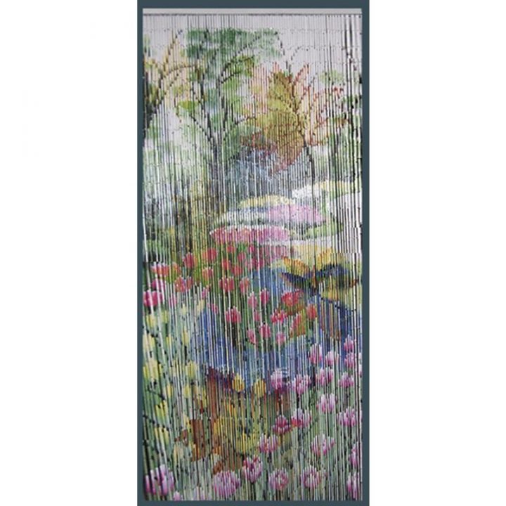 Rideau De Porte Fleurs En Bambou – Nri1810 | Aubry-Gaspard tout Rideau Porte Bambou