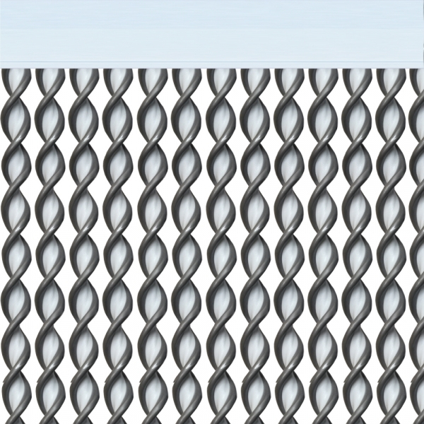 Rideau De Porte Garbi Blanc/Argent – Rideau-Porte.fr intérieur Rideau De Porte Exterieur Anti Mouche