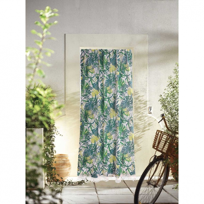 Rideau De Porte "Marseillais" Imprimé Jungle (Muticolore destiné Rideaux De Porte D Entrée