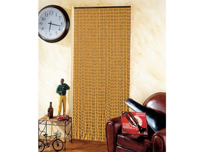Rideau De Porte Moustiquaire En Perles De Bois 90 X 200 Cm dedans Rideau En Plastique Exterieur