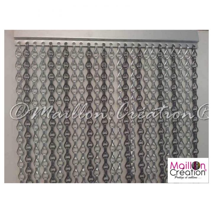 Rideau De Porte Sur Mesure En Ligne destiné Rideau Gris Argenté