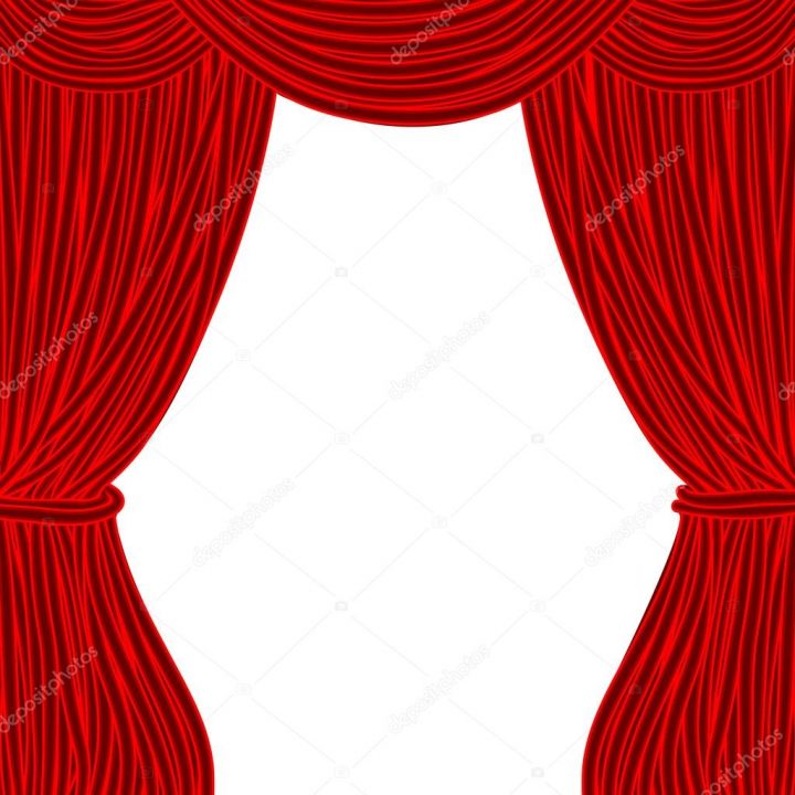 Rideau De Théâtre De La Place Rouge Isolé Sur Fond Blanc serapportantà Rideau De Theatre