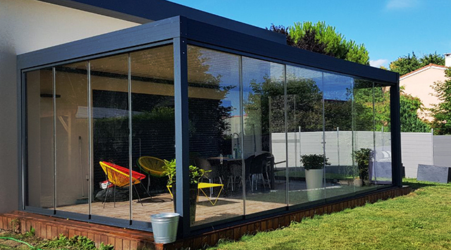 Rideau De Verre – Accessoire Pergola Bioclimatique tout Rideau Pour Pergola