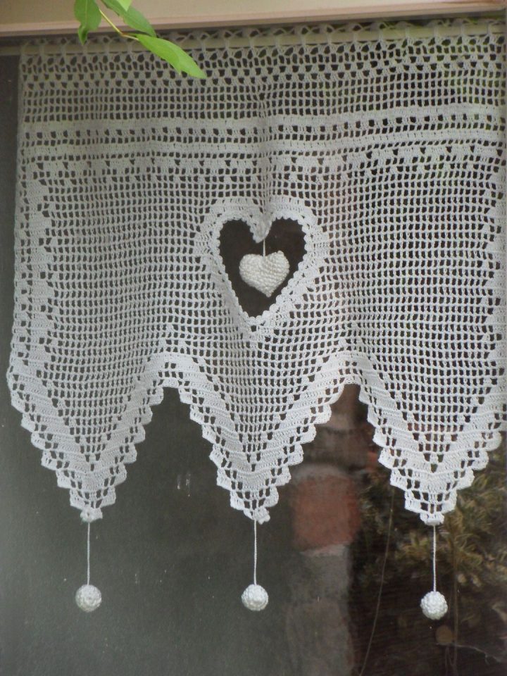 Rideau Dentelle Gros Coeur Au Crochet Fait Main | Rideaux dedans Rideaux A Crochet Rideau Dentelle Gros Coeur Au Crochet Fait Main | Rideaux dedans Rideaux A Crochet
