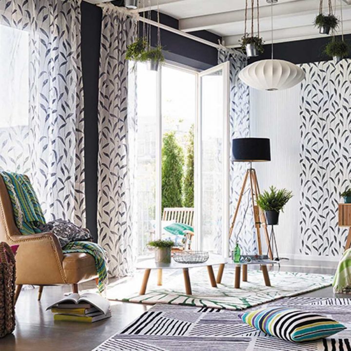 Rideau Design Blanc Et Noir À Oeillets Imprimé Floral Par tout Rideau Or Et Blanc Rideau Design Blanc Et Noir À Oeillets Imprimé Floral Par tout Rideau Or Et Blanc