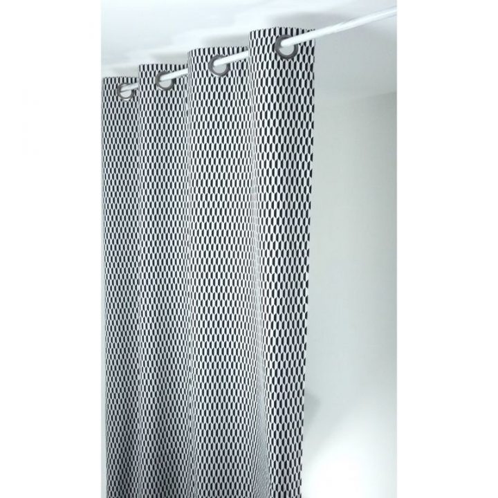 Rideau Design En Jacquard "Navette" Noir Et Blanc 135 X serapportantà Rideau De Douche Noir Et Blanc Rideau Design En Jacquard "Navette" Noir Et Blanc 135 X serapportantà Rideau De Douche Noir Et Blanc