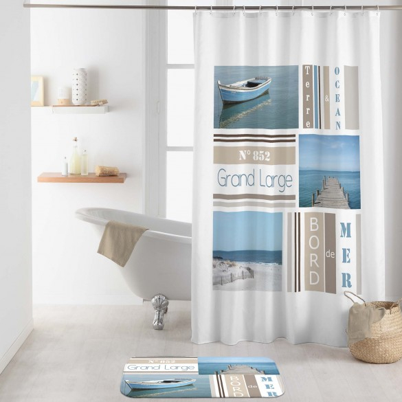 Rideau Douche – Crochets – 180 X 200 Cm – Royan, Bord De Mer destiné Rideau Hauteur 180