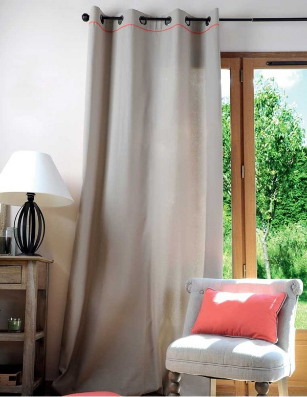 Rideau Duo 135 X 250 Cm Gris Et Fushia – Casa Square dedans Rideau Fushia