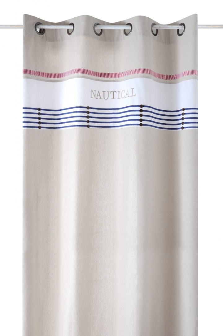 Rideau Effet Lin 140X260Cm À Oeillets Plouezec | Rideaux concernant Rideau Effet Lin