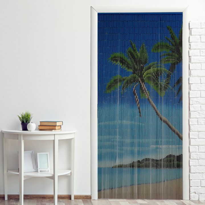 Rideau En Bambou 90X200Cm Nature Rideau De Porte Rideau encequiconcerne Rideau Porte Bambou