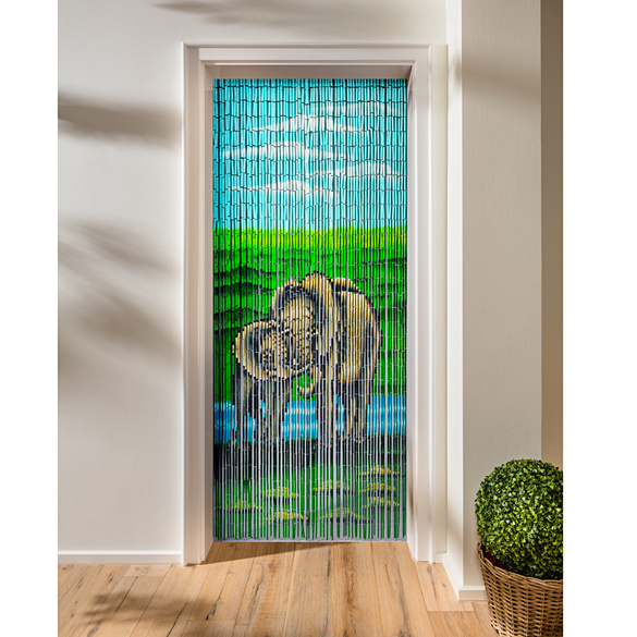 Rideau En Bambou Éléphant – Vitrine Magique tout Rideau Porte Bambou