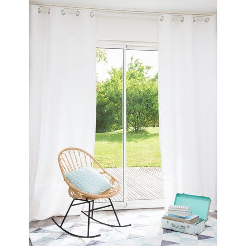 Rideau En Coton 110 X 250 Cm Living | Les Rideaux avec Rideaux Coton Blanc Oeillets