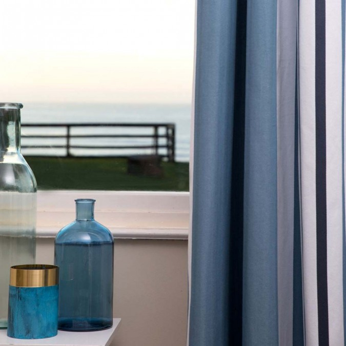 Rideau En Coton Donibane Océan Bleu - Maison Jean-Vier à Rideau Ocean Rideau En Coton Donibane Océan Bleu - Maison Jean-Vier à Rideau Ocean