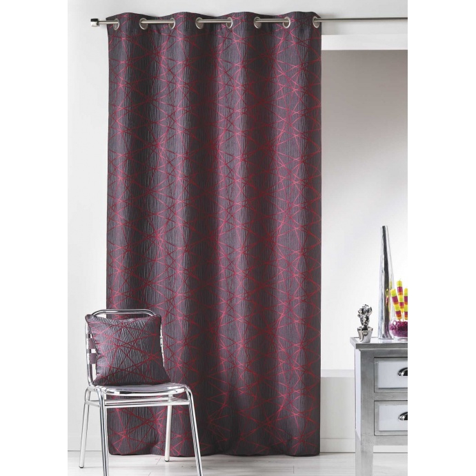 Rideau En Jacquard À Imprimés Design (Framboise tout Rideau Framboise