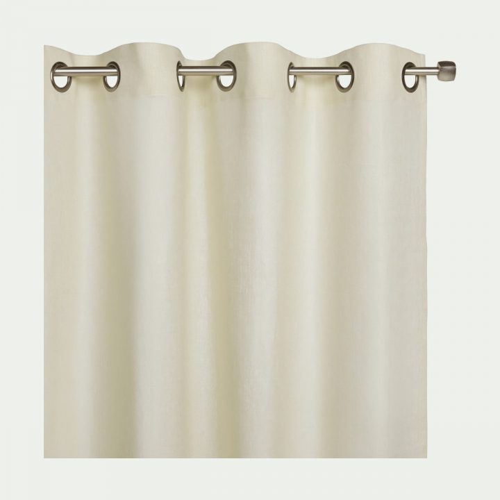 Rideau En Lin Beige Roucas 140X360Cm – Alinéa | Rideaux intérieur Rideaux Coton Blanc Oeillets
