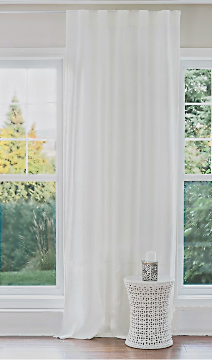 Rideau En Lin- Blanc – Pur Lin & Cie – Tissu En Lin encequiconcerne Rideau Transparent Blanc