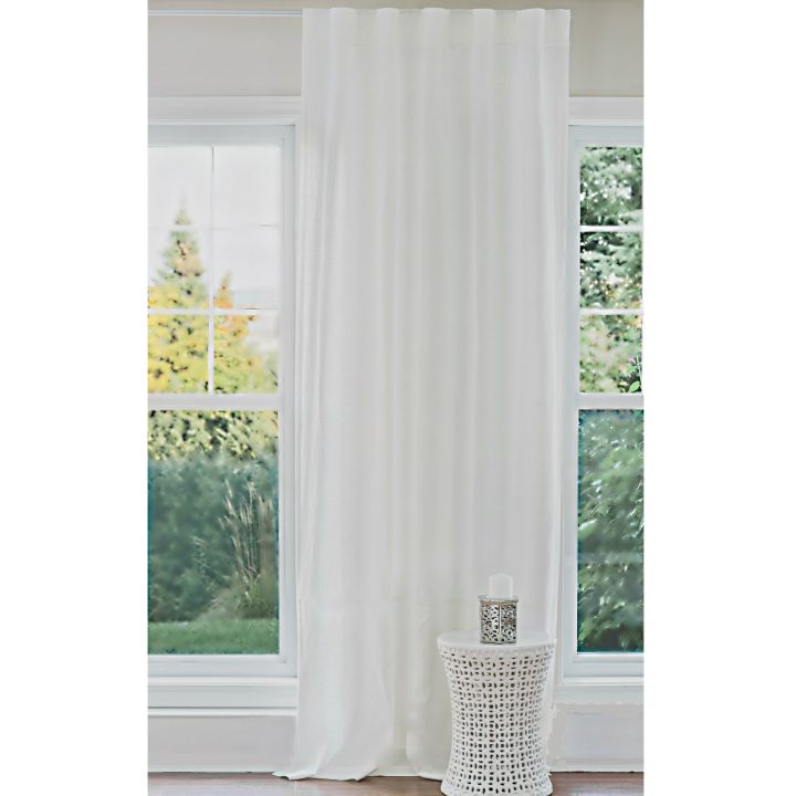 Rideau En Lin- Blanc – Pur Lin & Cie – Tissu En Lin encequiconcerne Rideaux En Lin Naturel