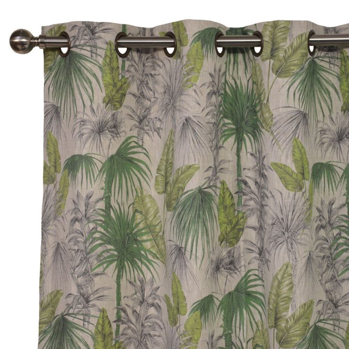 Rideau En Lin Imprimé Jungle – 4 Tailles Disponibles concernant Rideaux Jungle