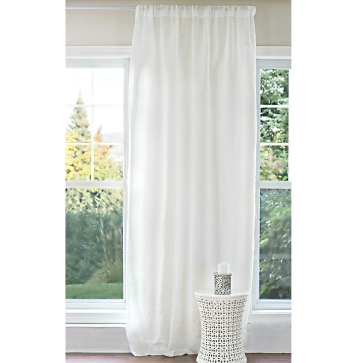 Rideau En Lin- Naturel Pâle – Pur Lin & Cie – Tissu En Lin intérieur Rideau Transparent Blanc
