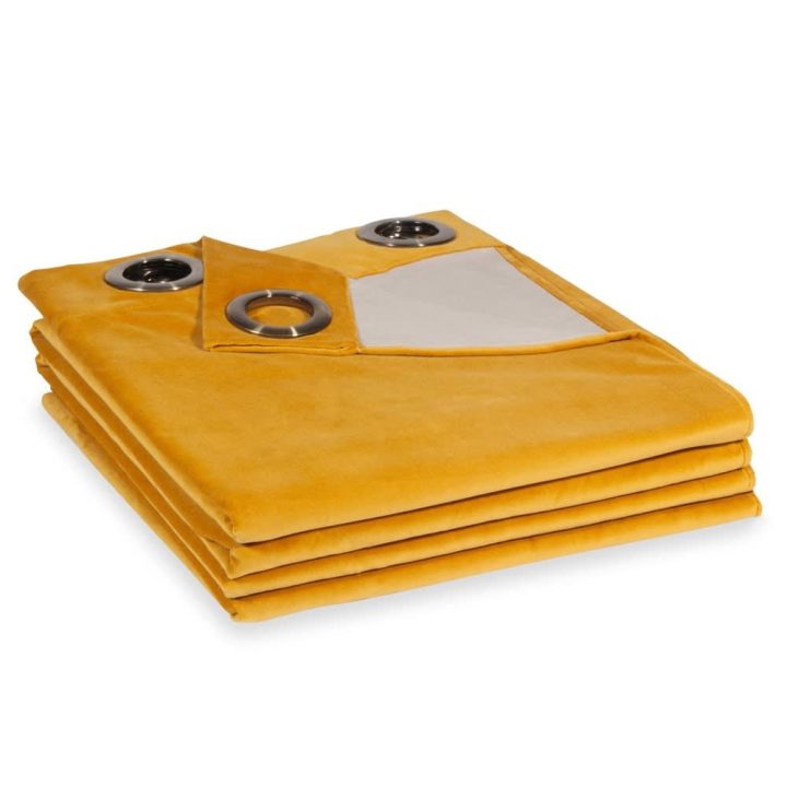 Rideau En Velours Jaune Moutarde À L'Unité 140X300 Savora pour Rideau Moutarde Rideau En Velours Jaune Moutarde À L'Unité 140X300 Savora pour Rideau Moutarde