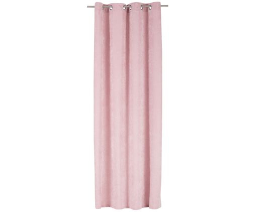 Rideau En Velours Luciano En Fibre Synthétique En Rose tout Rideau Velours Rose