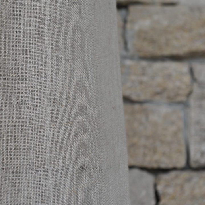 Rideau En Voile De Lin Naturel Beige – Le Monde De Rose concernant Rideau Lin Beige