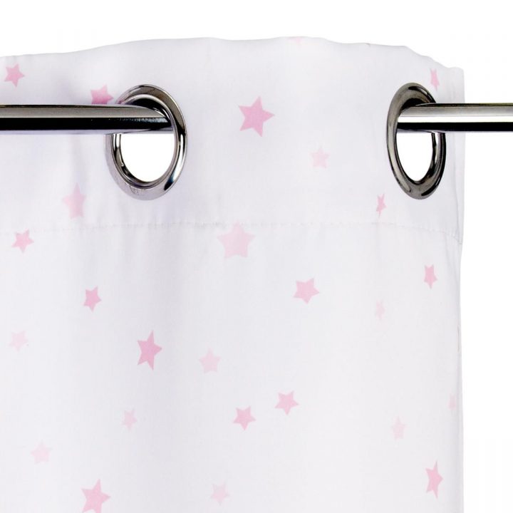 Rideau Enfant Rose Princess Ruban 140X260 Cm | Kalico à Rideau Gris Et Rose