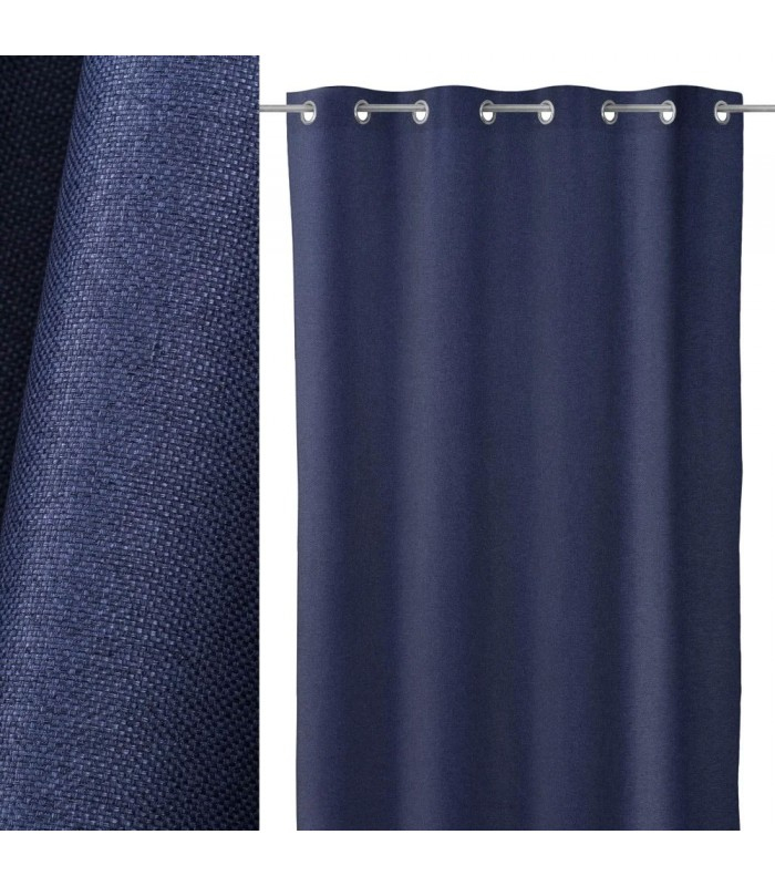 Rideau Épais Occultant À Oeillets Bleu Foncé – Longueur 260Cm pour Rideau Epais