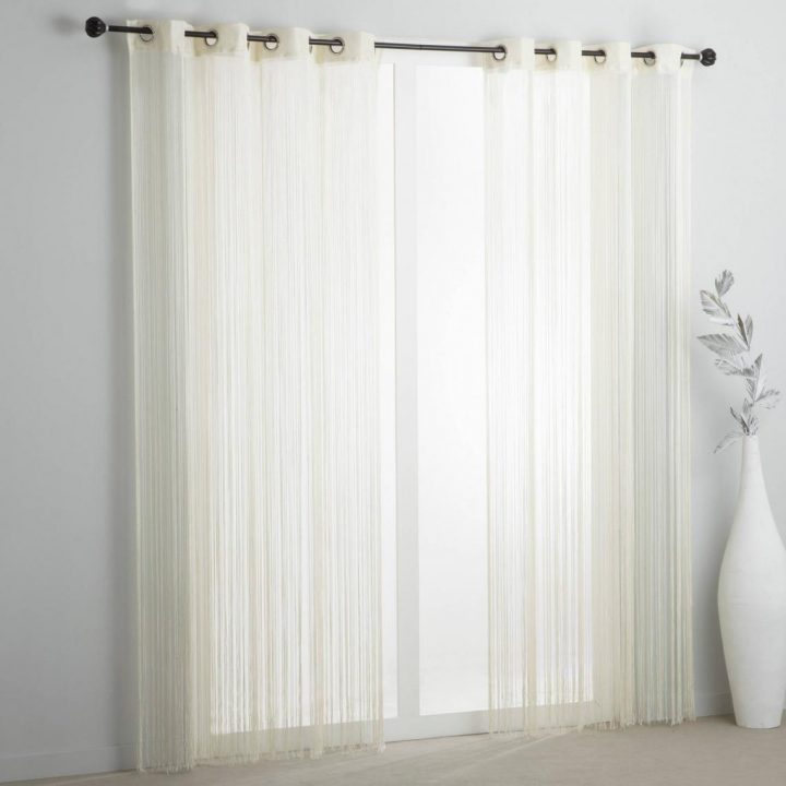 Rideau Fils À Oeillets – Blanc | 3 Suisses tout Rideaux De Fils