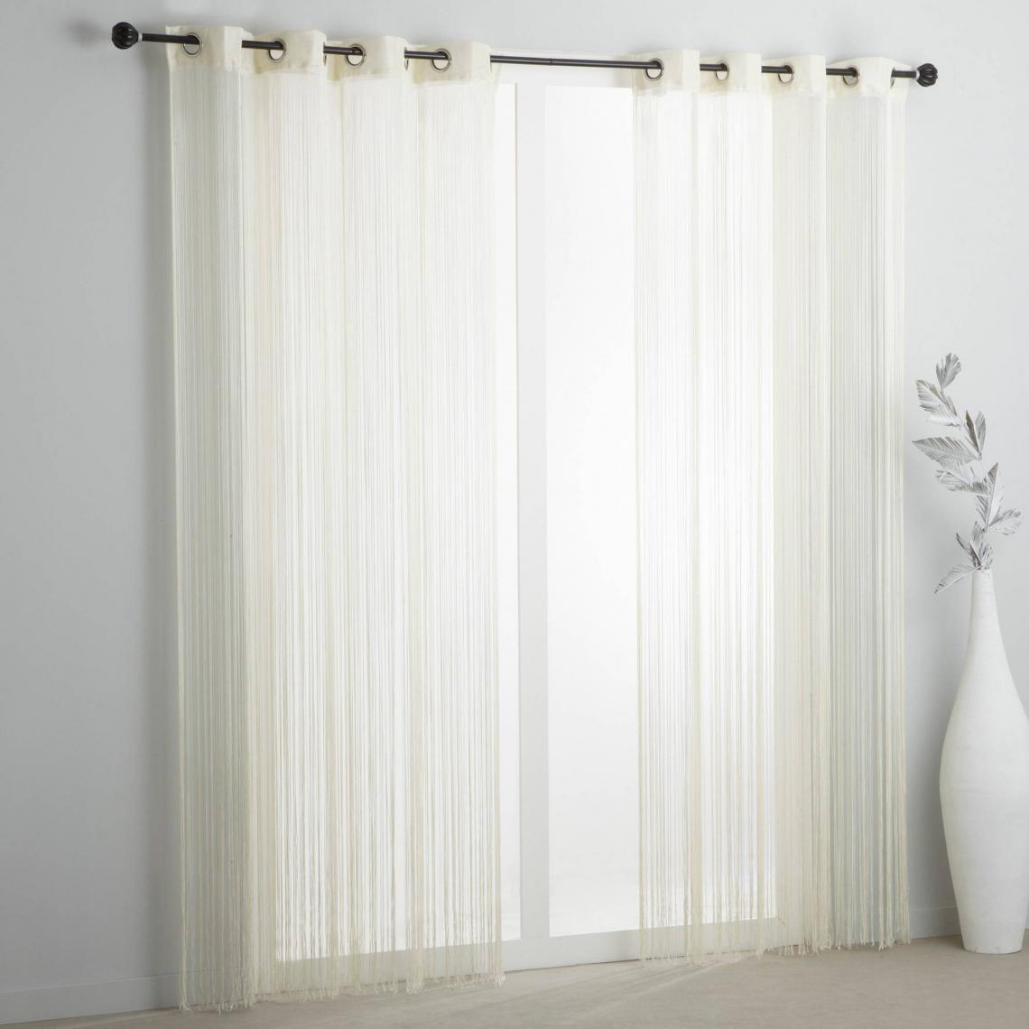 Rideau Fils À Oeillets - Blanc | 3 Suisses tout Rideaux De Fils