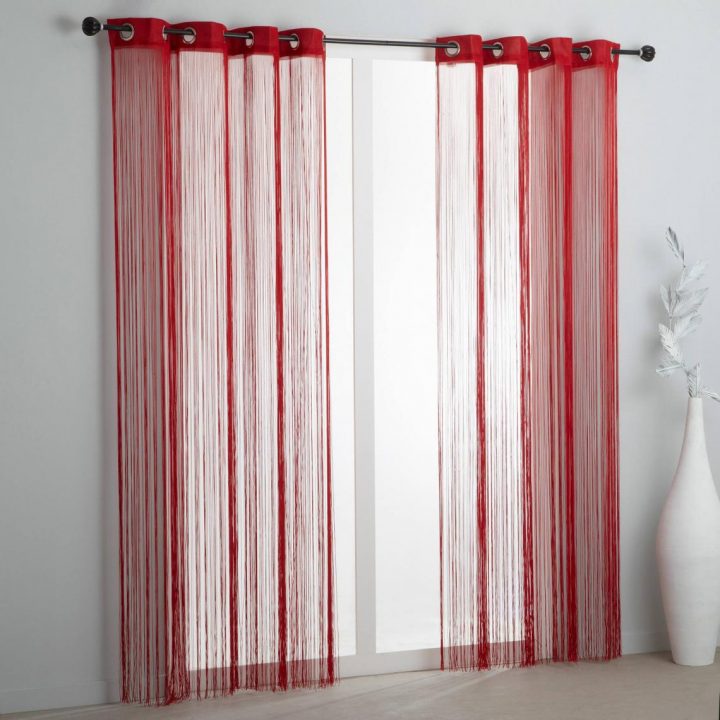 Rideau Fils À Oeillets – Rouge | 3 Suisses dedans Rideaux De Fils Rideau Fils À Oeillets – Rouge | 3 Suisses dedans Rideaux De Fils