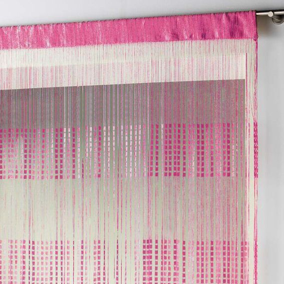 Rideau Fils (Largeur 120 Cm) Spaghetti Fuchsia – Rideau avec Rideau Fil Blanc